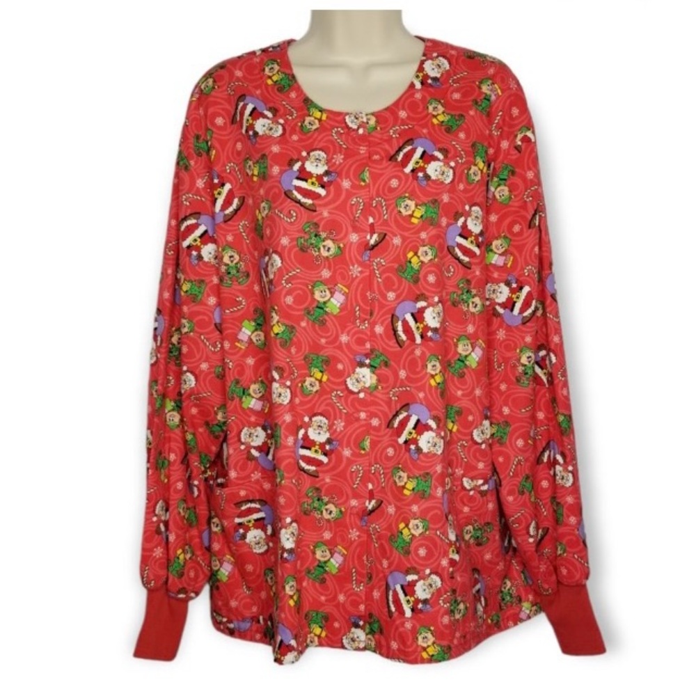 Santa Claus and Elt Christmas Holiday
Scrub Jacket Size Xl
-Great Condition